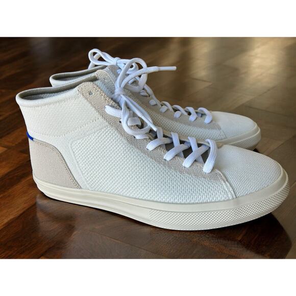 Rothy's Women's The High Top Sneaker in Sand Dune Size 11 NEW White Tan - Picture 1 of 11